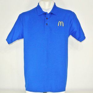 McDONALD'S Fast Food Employee Uniform Polo Shirt Blue NEW Size M